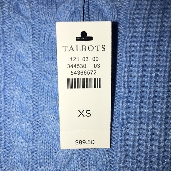 NWT Talbots Sky Blue Cabled Sweater Size XS​​ - Picture 6 of 8